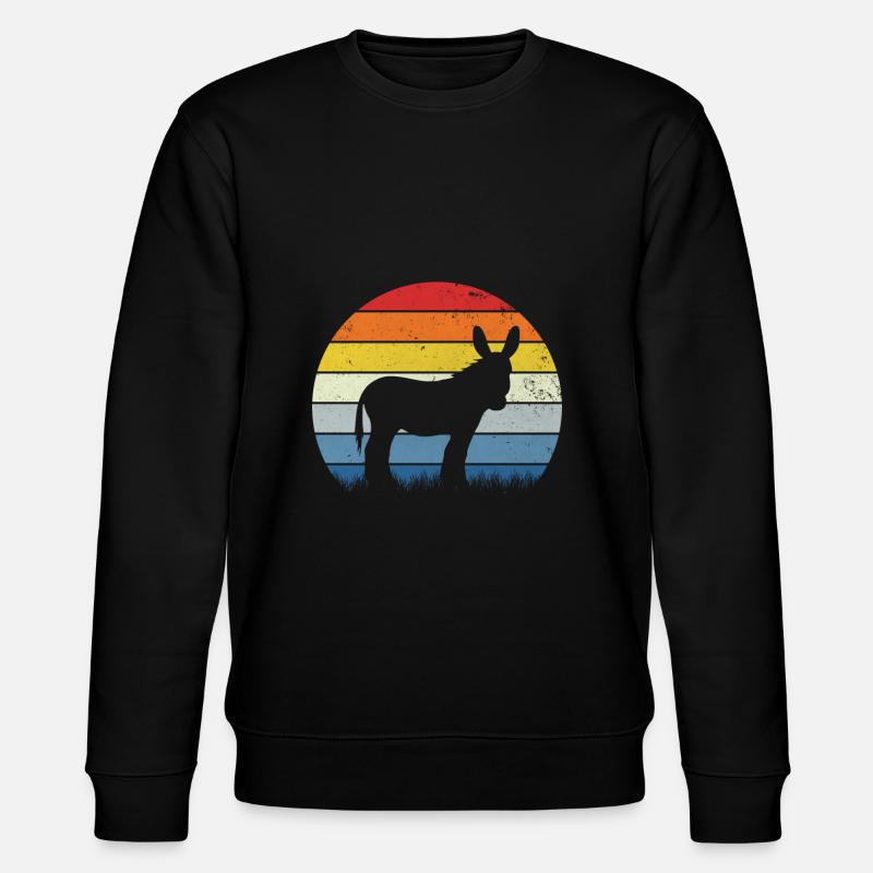 Esel Retro - Stanley/Stella Unisex Bio-Sweatshirt CHANGER  - Schwarz