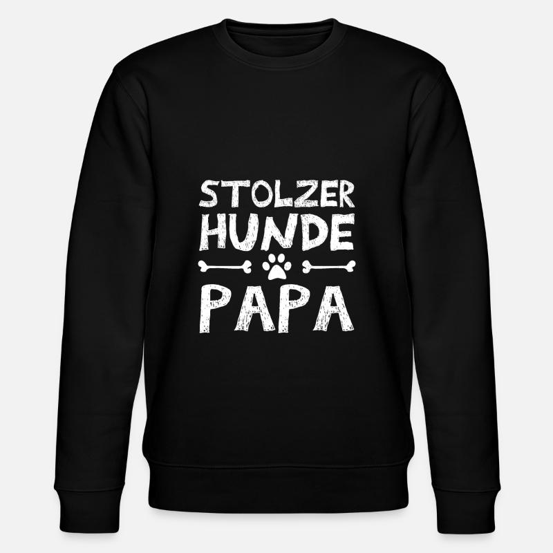 Stolzer hunde Papa - Stanley/Stella Unisex Bio-Sweatshirt CHANGER  - Schwarz