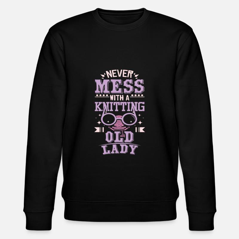 Knitting Old Lady - Stanley/Stella Unisex Bio-Sweatshirt CHANGER  - Schwarz