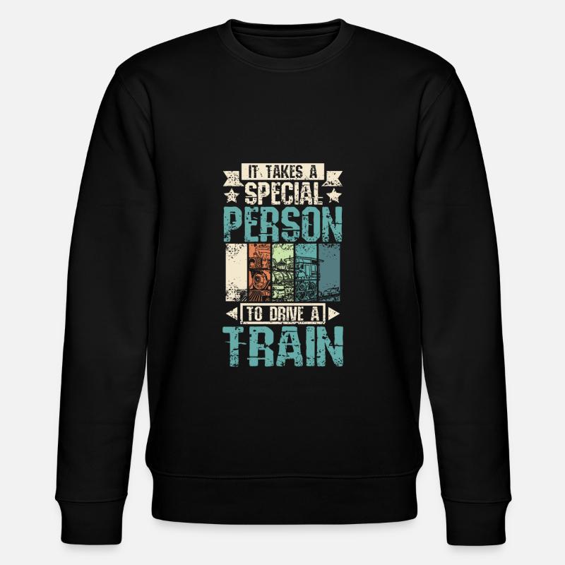 Cool train driver - Stanley/Stella Unisex Bio-Sweatshirt CHANGER  - Schwarz