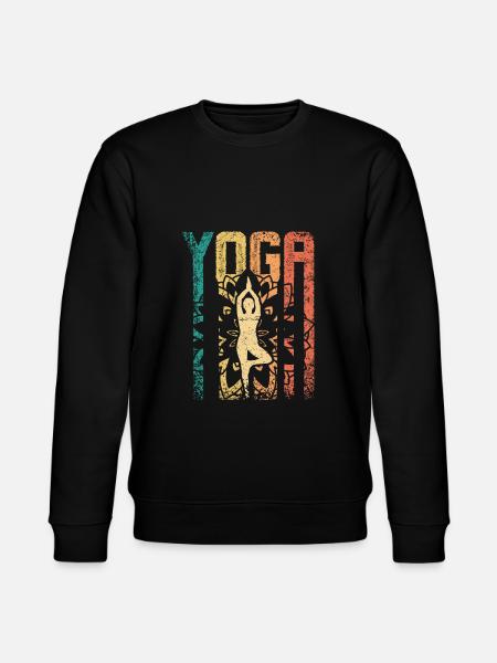 Retro Vintage Yoga - Stanley/Stella CHANGER Unisex Organic Sweatshirt - black
