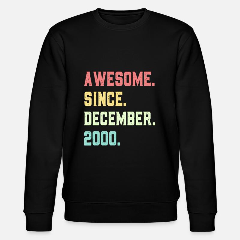 Großartig seit Dezember 2000 - Stanley/Stella Unisex Bio-Sweatshirt CHANGER  - Schwarz