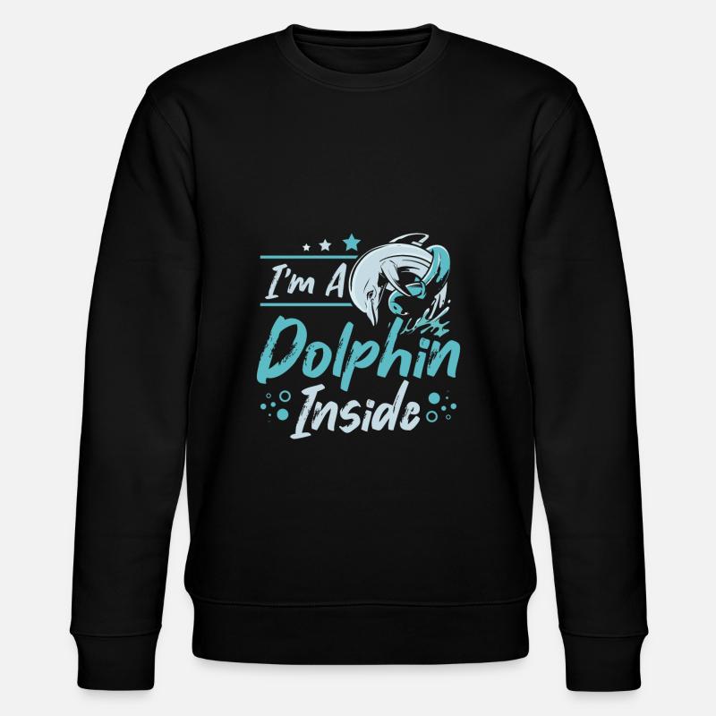 I'm a dolphin inside - Stanley/Stella Unisex Bio-Sweatshirt CHANGER - Schwarz