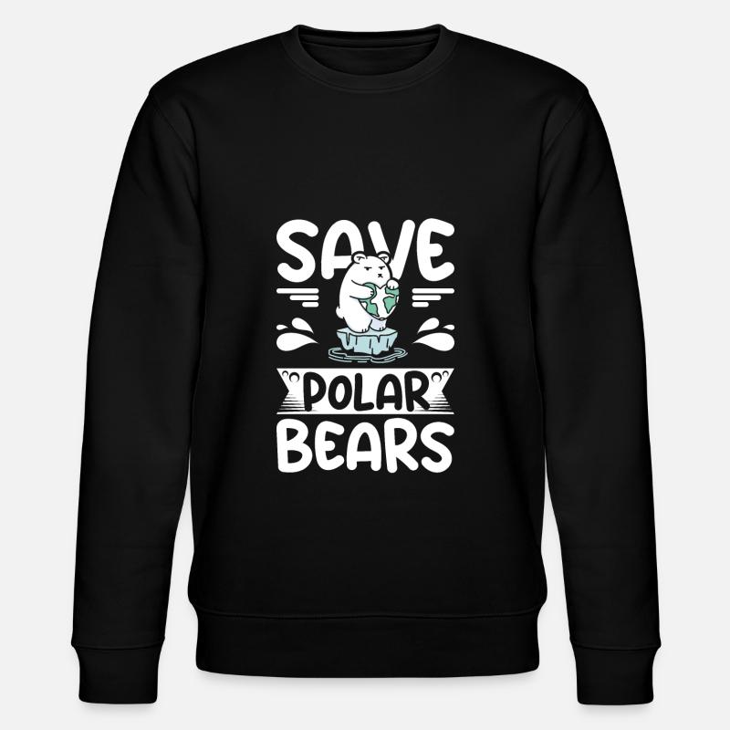 Save polar bears - Stanley/Stella CHANGER Unisex Organic Sweatshirt - black