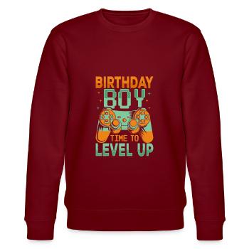 Geburtstagskind Zeit, um Videospiel Geburtstag zu verbessern - Stanley/Stella Unisex Bio-Sweatshirt CHANGER  - Burgunderrot - Vorne - Nik (191cm) & Marisol (170cm)