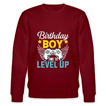 Geburtstagskind Zeit, um Videospiel Geburtstag zu verbessern - Stanley/Stella Unisex Bio-Sweatshirt CHANGER  - Burgunderrot - Vorne - Nik (191cm) & Marisol (170cm)