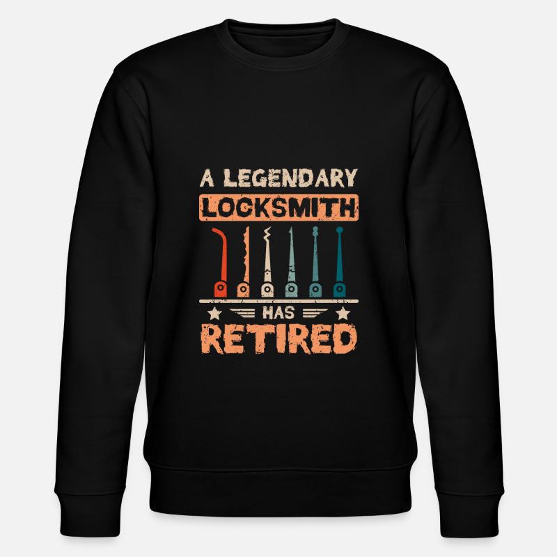 A legendary locksmith has retired - Stanley/Stella CHANGER Unisex Organic Sweatshirt - black