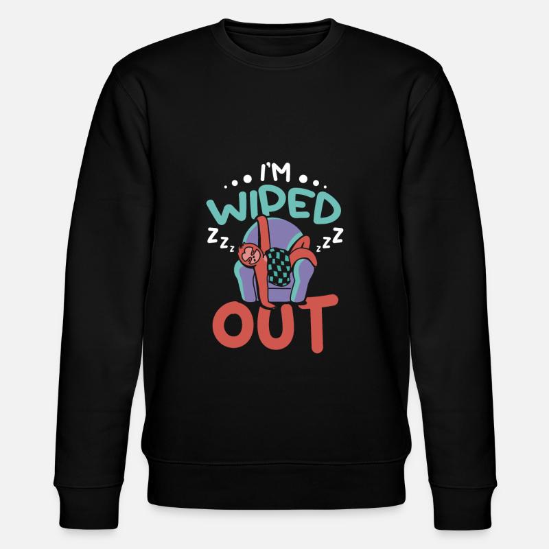 I'm wiped out Sleeping Sloth - Stanley/Stella CHANGER Unisex Organic Sweatshirt - black