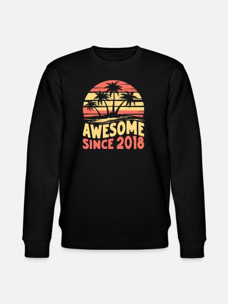 Awesome Since 2018 Birthday - Stanley/Stella CHANGER Unisex Organic Sweatshirt - black