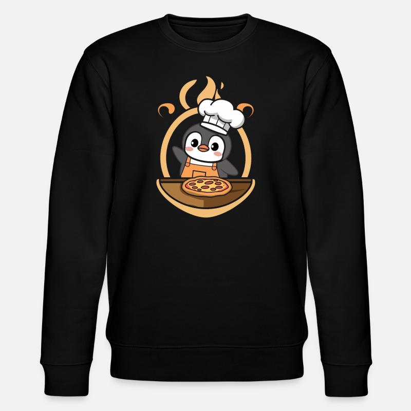 Pizza mignonne du chef pingouin - Sweat bio CHANGER Stanley/Stella Unisexe - noir
