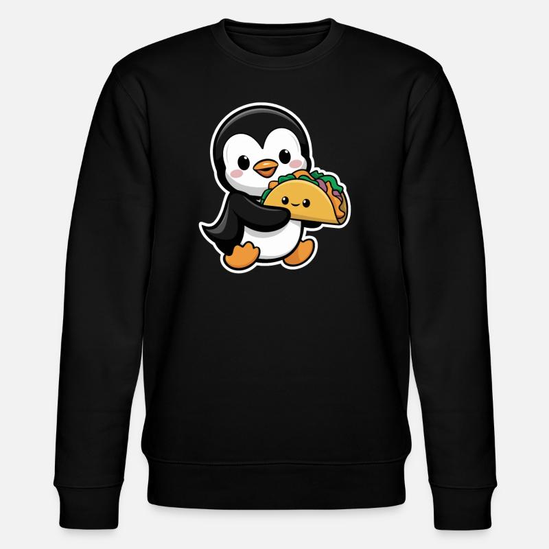 Pingouin mignon avec taco - Sweat bio CHANGER Stanley/Stella Unisexe - noir