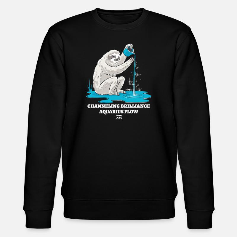 Wassermann Sternzeichen Faultier Channeling - Stanley/Stella Unisex Bio-Sweatshirt CHANGER - Schwarz