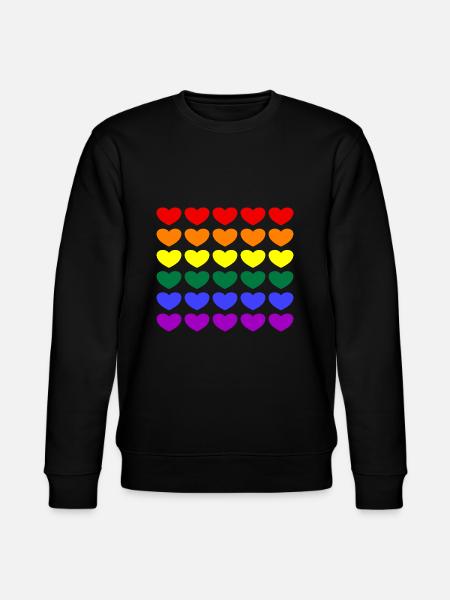 Rainbow Hearts - Stanley/Stella CHANGER Unisex Organic Sweatshirt - black