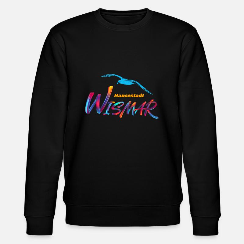 Wismar-Hansestadt-Möwe - Stanley/Stella Unisex Bio-Sweatshirt CHANGER  - Schwarz