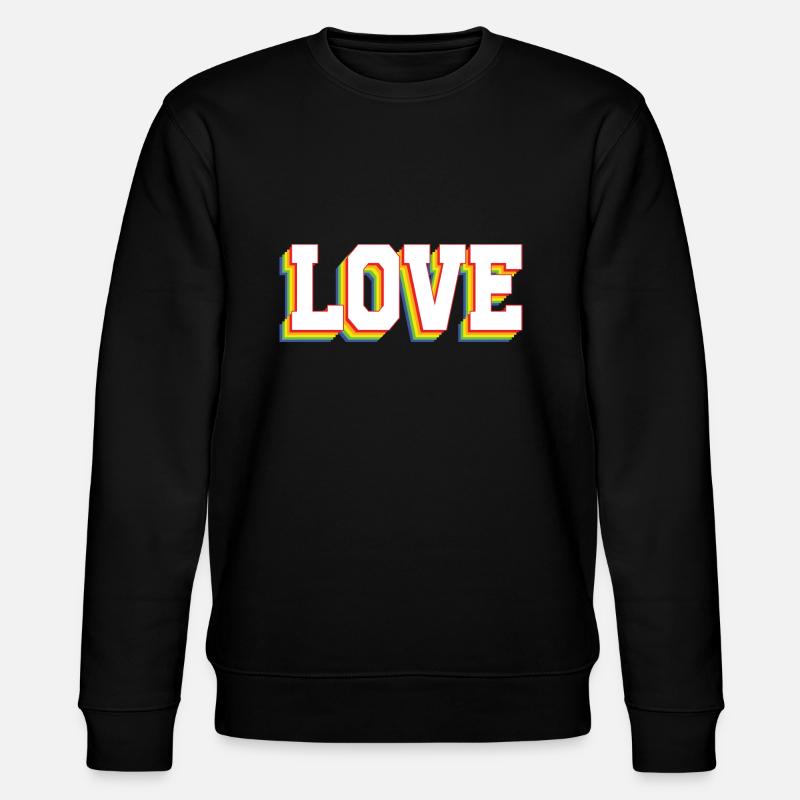 Love Rainbow - Stanley/Stella Unisex Bio-Sweatshirt CHANGER  - Schwarz