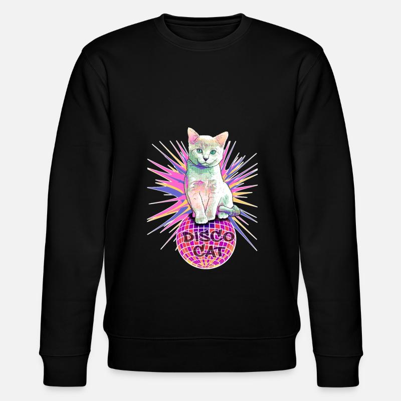 Disco Cat - Stanley/Stella CHANGER Unisex Organic Sweatshirt - black