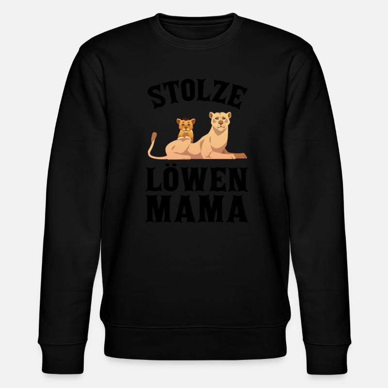 Mama Löwe Mutter Geschenk - Stanley/Stella Unisex Bio-Sweatshirt CHANGER  - Schwarz