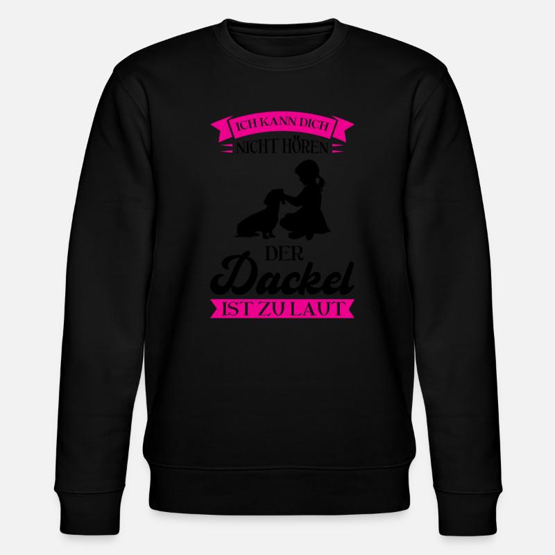 Dackel Hund Dachshund Geschenk - Stanley/Stella Unisex Bio-Sweatshirt CHANGER - Schwarz