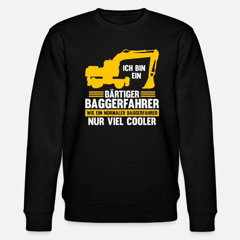 Bagger Fahrer Bagger Bauen Geschenk - Stanley/Stella Unisex Bio-Sweatshirt CHANGER  - Schwarz