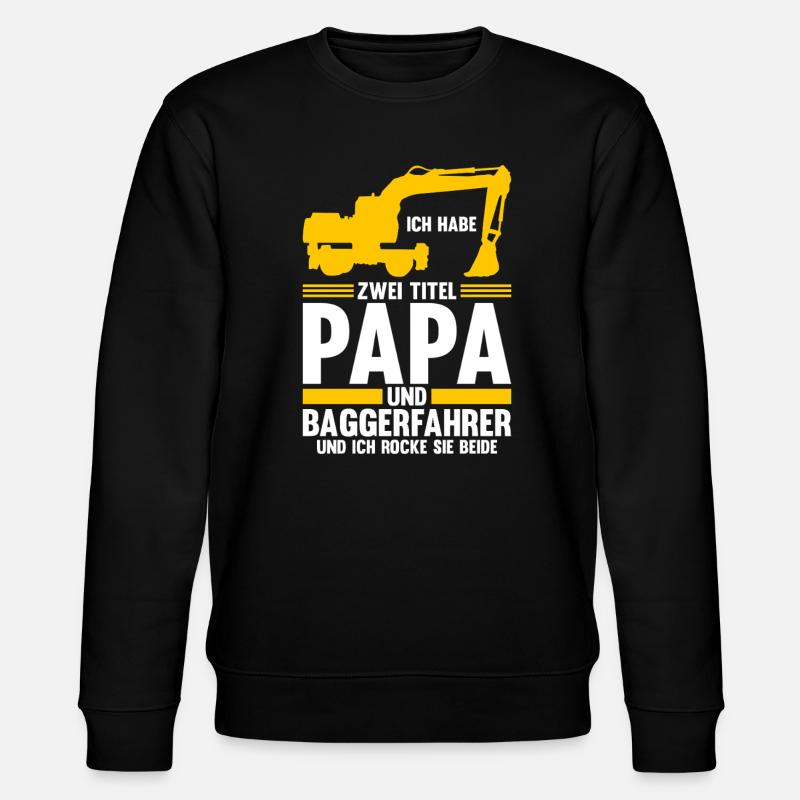 Bagger Fahrer Bagger Bauen Geschenk - Stanley/Stella Unisex Bio-Sweatshirt CHANGER  - Schwarz