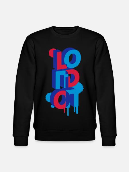 London in 3D letters - Stanley/Stella CHANGER Unisex Organic Sweatshirt - black