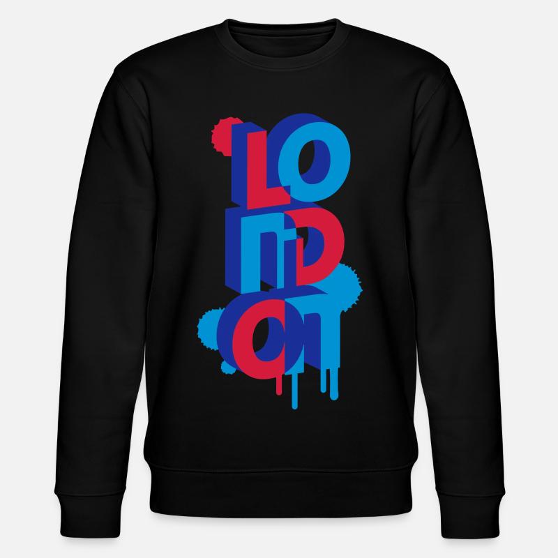 London in 3D Buchstaben - Stanley/Stella Unisex Bio-Sweatshirt CHANGER  - Schwarz