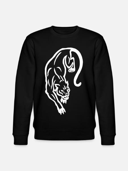 Weiße Panther-Silhouette - Stanley/Stella Unisex Bio-Sweatshirt CHANGER  - Schwarz