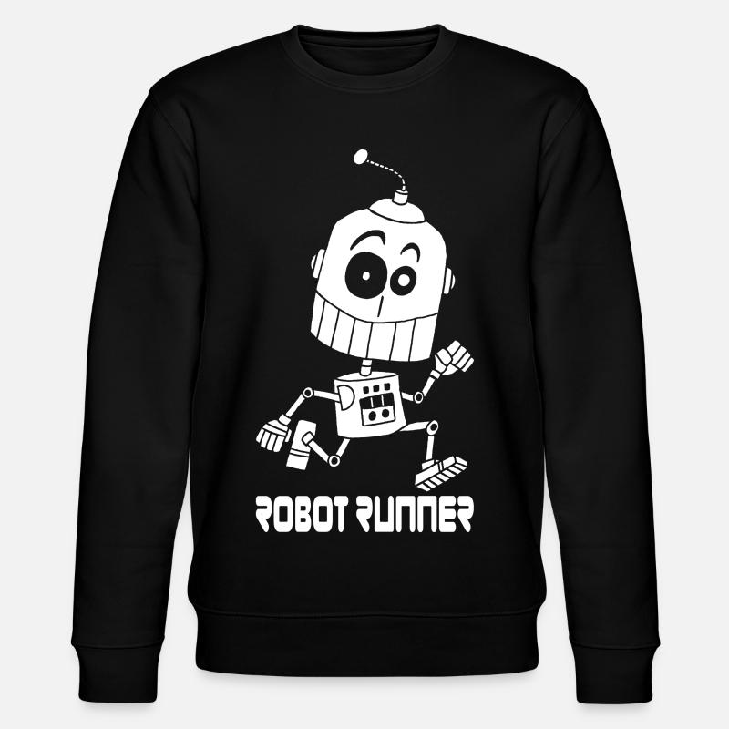 Robot coureur blanc - Sweat bio CHANGER Stanley/Stella Unisexe - noir