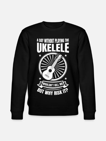A Day Without Playing The Ukulele - Stanley/Stella CHANGER Unisex Organic Sweatshirt - black