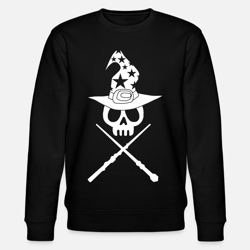White Wizard's Skull - Stanley/Stella CHANGER Unisex Organic Sweatshirt - black