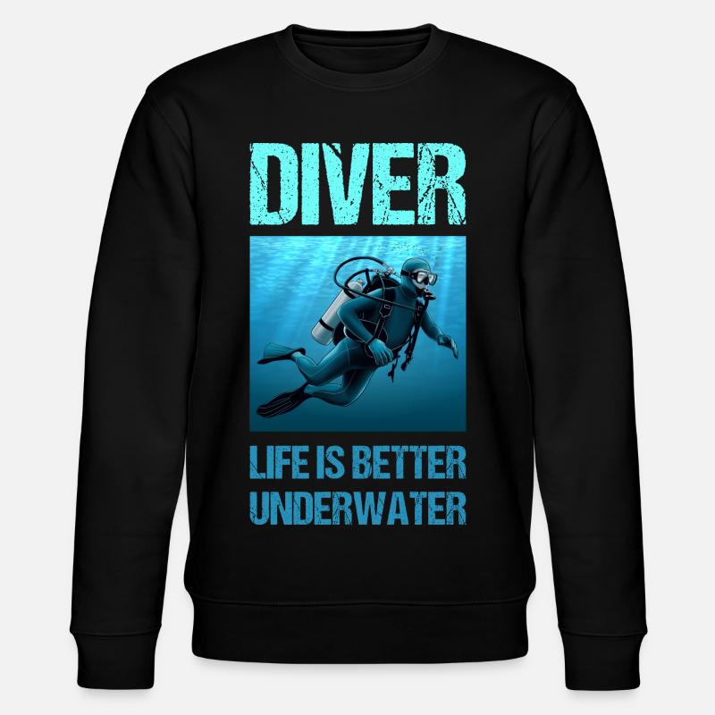 Diver life is better underwater - Stanley/Stella CHANGER Unisex Organic Sweatshirt - black