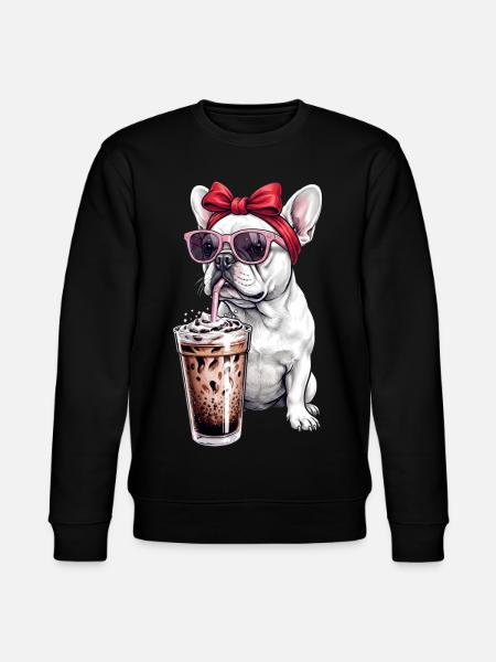 French Bulldog with Sunglasses - Stanley/Stella CHANGER Unisex Organic Sweatshirt - black