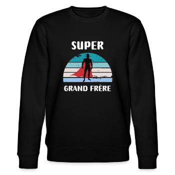 super grand frère rétro vintage - Sweat bio CHANGER Stanley/Stella Unisexe - noir - Devant - Nik (191cm) & Marisol (170cm)