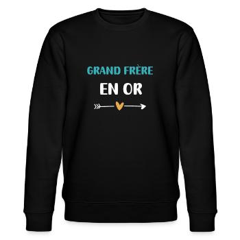 grand frère en or coeur - Sweat bio CHANGER Stanley/Stella Unisexe - noir - Devant - Nik (191cm) & Marisol (170cm)
