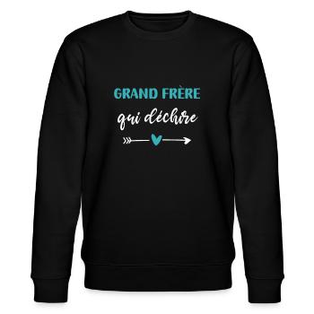 grand frère qui déchire coeur - Sweat bio CHANGER Stanley/Stella Unisexe - noir - Devant - Nik (191cm) & Marisol (170cm)