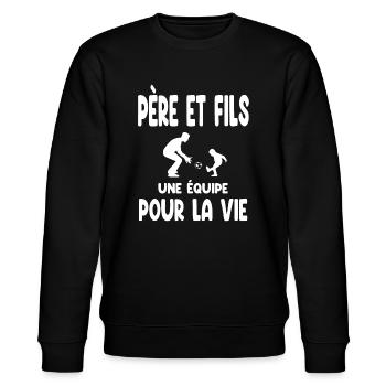 football père et fils équipe pour la vie papa - Sweat bio CHANGER Stanley/Stella Unisexe - noir - Devant - Nik (191cm) & Marisol (170cm)