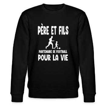 football père et fils partenaire pour la vie papa - Sweat bio CHANGER Stanley/Stella Unisexe - noir - Devant - Nik (191cm) & Marisol (170cm)