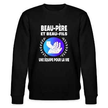 father-in-law and stepson step-dad father - Stanley/Stella CHANGER Unisex Organic Sweatshirt - black - Front - Nik (191cm) & Marisol (170cm)
