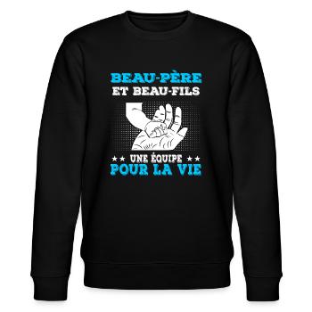 Father-in-law and stepson Main Team - Stanley/Stella CHANGER Unisex Organic Sweatshirt - black - Front - Nik (191cm) & Marisol (170cm)