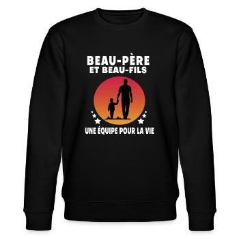 Step-Dad Step-Dad Stepson Vintage Humor - Stanley/Stella CHANGER Unisex Organic Sweatshirt - black - Front - Nik (191cm) & Marisol (170cm)
