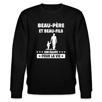 Vintage Step-Dad Step-Father-in-Law - Stanley/Stella CHANGER Unisex Organic Sweatshirt - black - Front - Nik (191cm) & Marisol (170cm)