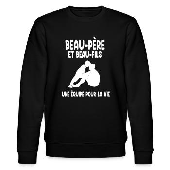 Step-dad Step-father Stepson Man - Stanley/Stella CHANGER Unisex Organic Sweatshirt - black - Front - Nik (191cm) & Marisol (170cm)