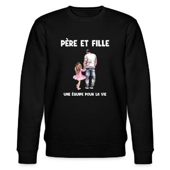 Father Daughter Father Dad Father's Day - Stanley/Stella CHANGER Unisex Organic Sweatshirt - black - Front - Nik (191cm) & Marisol (170cm)