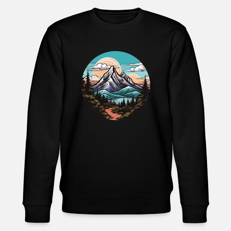Berge Landschaft - Stanley/Stella Unisex Bio-Sweatshirt CHANGER - Schwarz