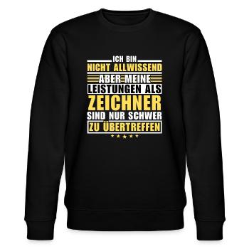 Unübertroffene Leistung als Zeichner - Stanley/Stella Unisex Bio-Sweatshirt CHANGER  - Schwarz - Vorne - Nik (191cm) & Marisol (170cm)