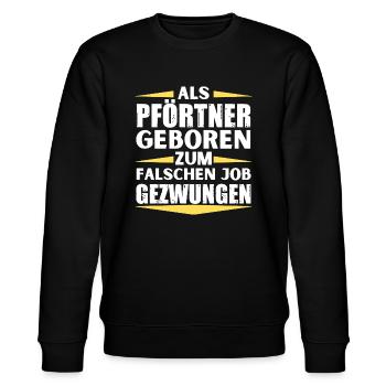 Doorman landed in the wrong job - Stanley/Stella CHANGER Unisex Organic Sweatshirt - black - Front - Nik (191cm) & Marisol (170cm)