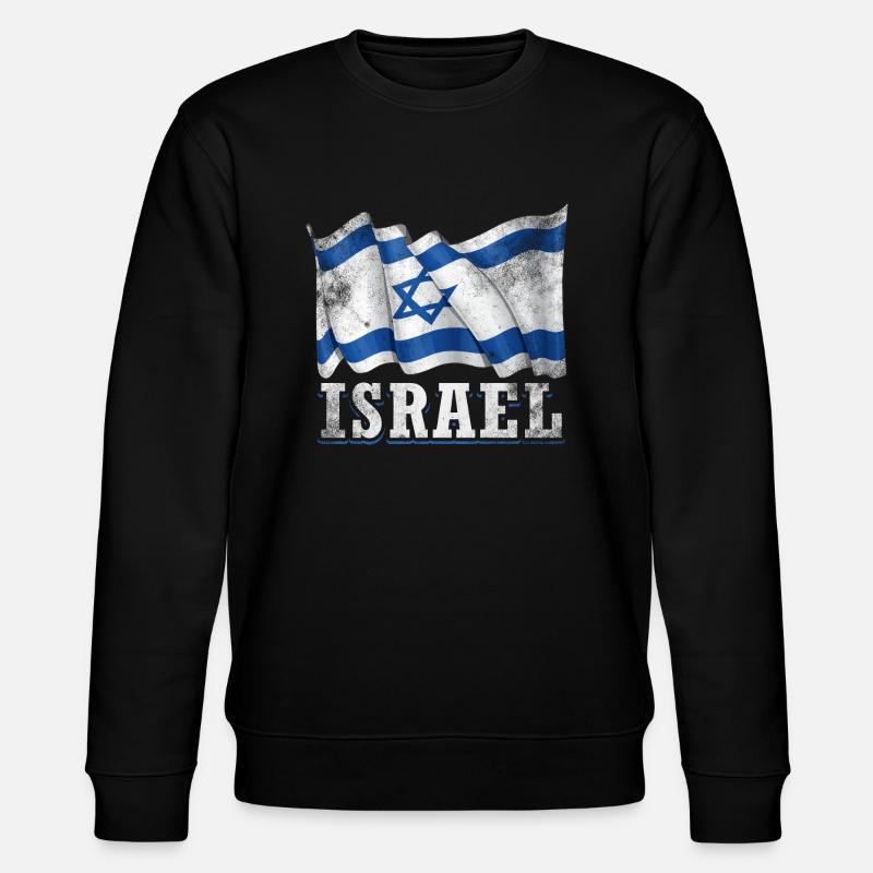 Israel Flag - Stanley/Stella CHANGER Unisex Organic Sweatshirt - black