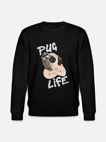 Pug: Pug Life - Stanley/Stella CHANGER Unisex Organic Sweatshirt - black