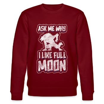 Vollmond Ungeheuer Angst - Stanley/Stella Unisex Bio-Sweatshirt CHANGER  - Burgunderrot - Vorne - Nik (191cm) & Marisol (170cm)