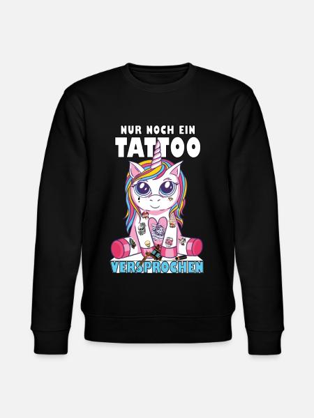 Unicorn Tattoo Einhorn nur noch ein Tattoo - Stanley/Stella Unisex Bio-Sweatshirt CHANGER  - Schwarz